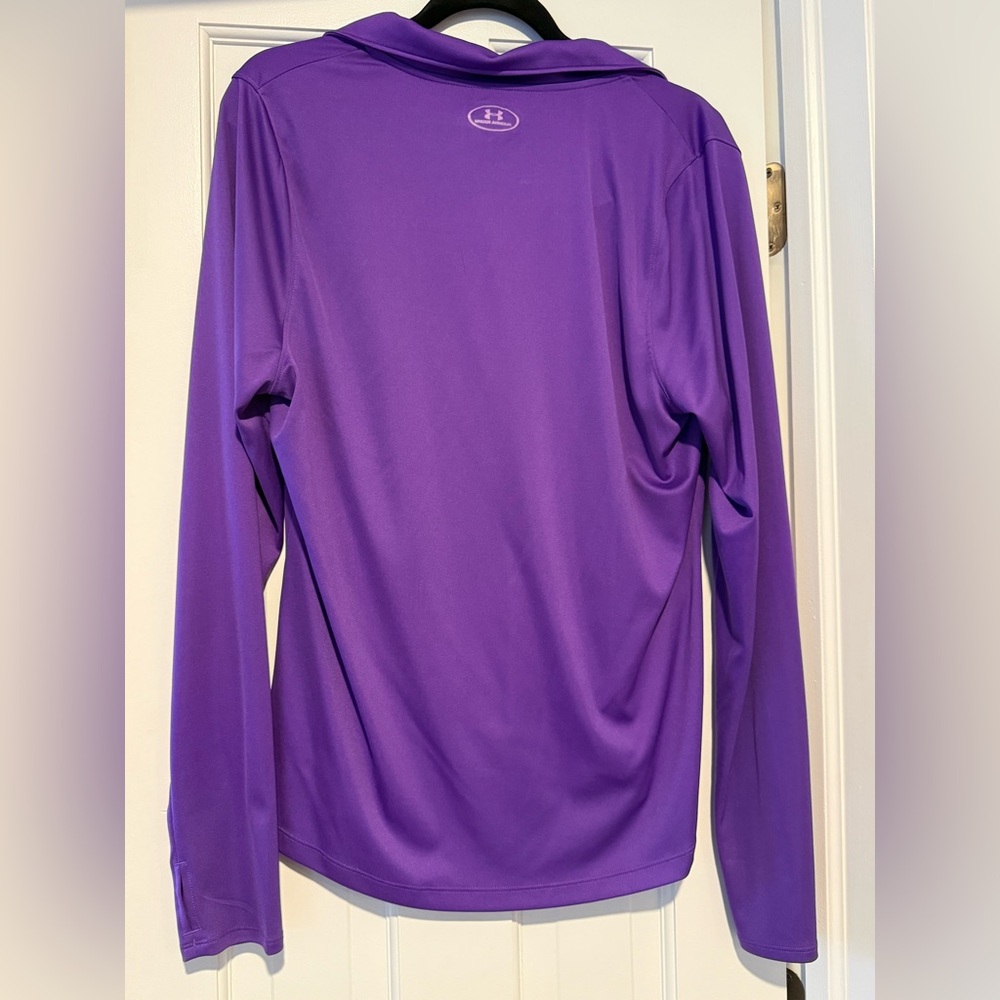 Under Armour Purple HeatGear 1/4 Zip Pullover Top XL - Picture 5 of 8